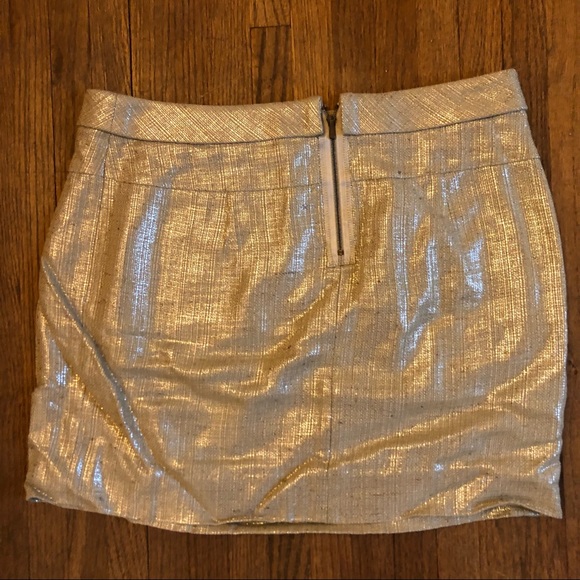 J Crew gold tweed mini skirt - Picture 2 of 3